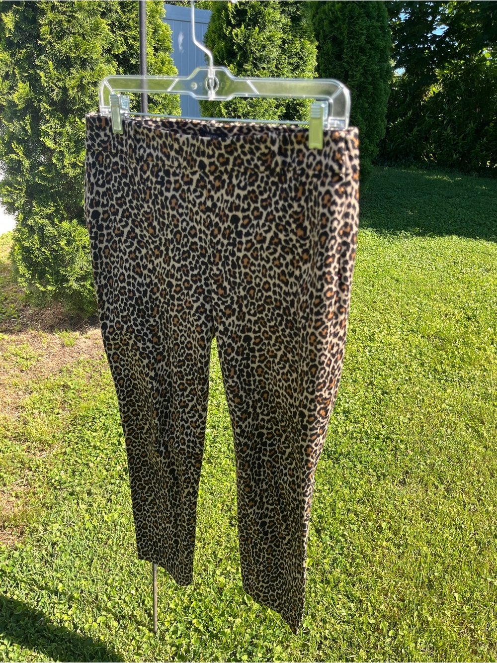 J Crew Winnie Leopard Print Stretch Cigarette Pants - Brown and Black